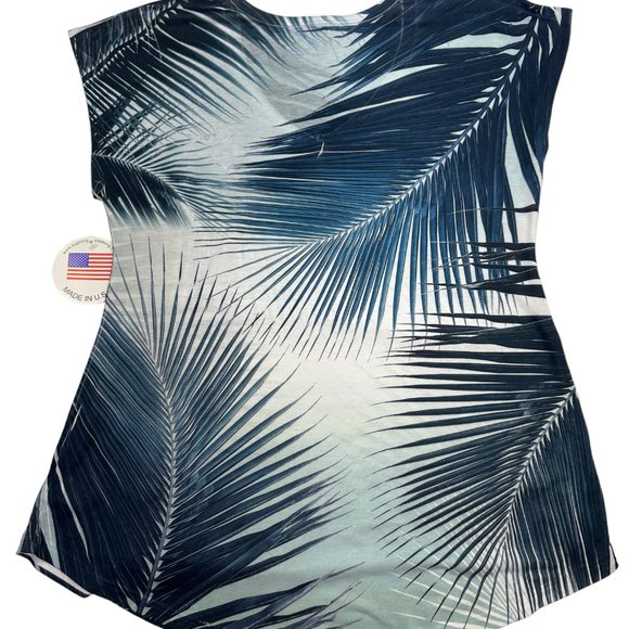 Big Bang Palm Leaf V-Neck Top (S) - Picture 2 of 8